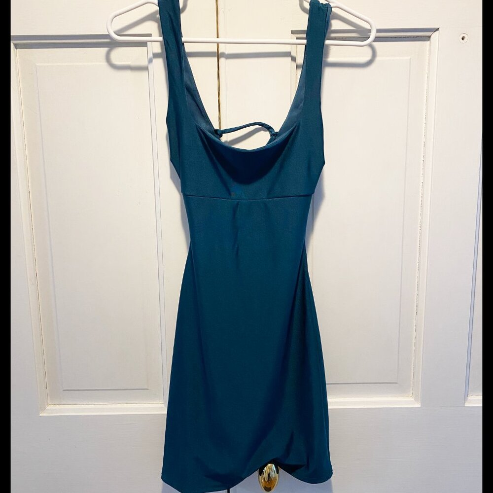 Green Lace-Up Mini Dress (New, Never Worn, W/Tags)
